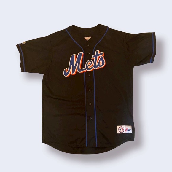 Majestic Shirts Majestic Black Mets Baseball Jersey Size M Poshmark